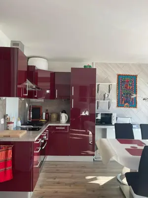 Cuisine ou kitchenette dans l'établissement Comme à la maison - Plein sud - Pied des pistes