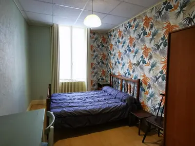 Un ou plusieurs lits dans un hébergement de l'établissement Appartement 2 ch. à La Bourboule avec wifi - FR-1-858-21