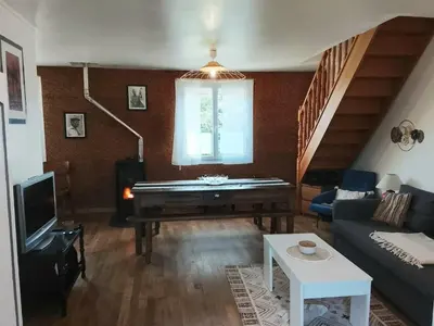 Coin salon dans l'établissement Grand Duplex, proche de la Dordogne