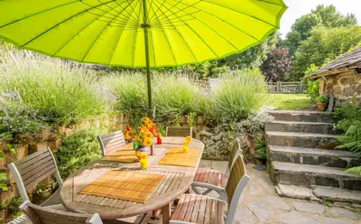 Jardin de l'établissement Le gîte des ânes à chroniques