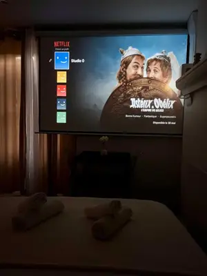 Un ou plusieurs lits dans un hébergement de l'établissement Studio 0 - Cinema Sport Parking - DABNB