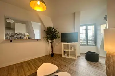 Télévision ou salle de divertissement dans l'établissement Casa Brune - Votre cocon en plein cœur de Brive
