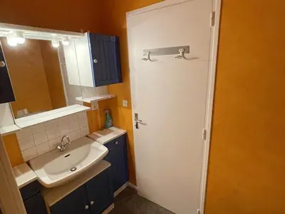 Salle de bains dans l'établissement Studio confortable avec balcon, wifi et animaux admis - FR-1-787-139