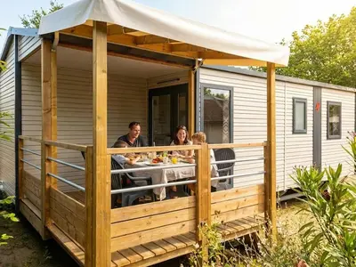 Clients de l'établissement Mobil home pour 6 personnes avec terrasse - API-1-52-1310
