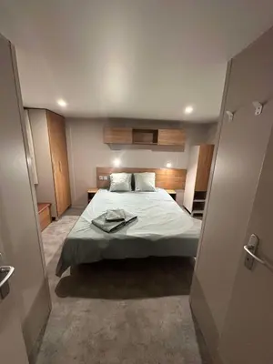 Un ou plusieurs lits dans un hébergement de l'établissement MOBIL-HOME JASMIN 04 à 06 places