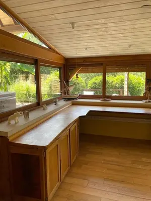 Cuisine ou kitchenette dans l'établissement La Charmille
