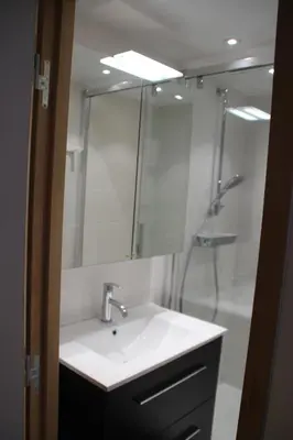 Salle de bains dans l'établissement Appartement au pied des pistes