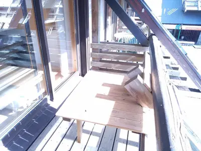 Balcon ou terrasse dans l'établissement Appartement au pied des pistes