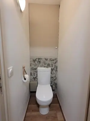 Salle de bains dans l'établissement Gîte L'alcôve