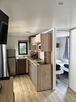 Cuisine ou kitchenette dans l'établissement Au bois de Calais