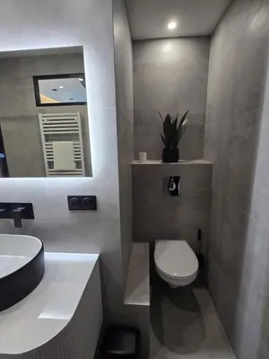 Salle de bains dans l'établissement Le 34 Urban luxury Cinema et Terrasse - Centre Gare - Accès autonome