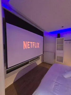 Un ou plusieurs lits dans un hébergement de l'établissement Le 34 Urban luxury Cinema et Terrasse - Centre Gare - Accès autonome