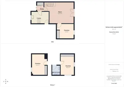 Plan de l'établissement Jolie maison de vacance pour 6 - jardin clos