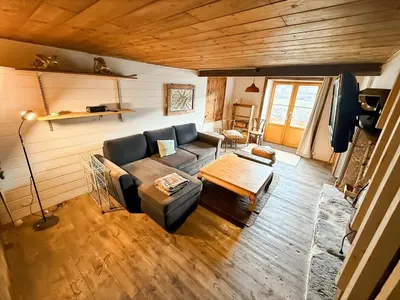 Coin salon dans l'établissement Charmante maison montagnarde - Vue panoramique