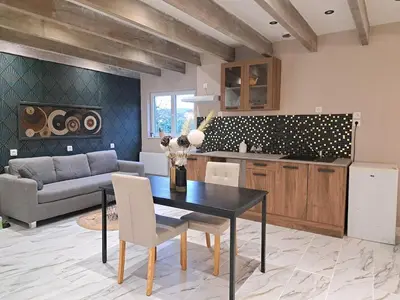 Cuisine ou kitchenette dans l'établissement studio Saphyr
