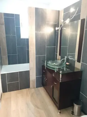 Salle de bains dans l'établissement Escapade montagnarde pour la famille