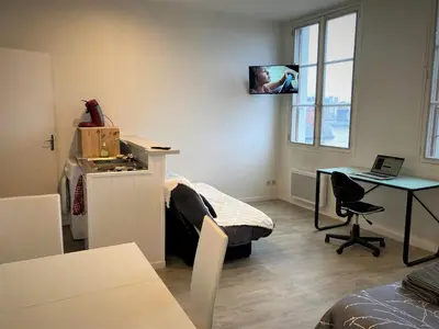 Télévision ou salle de divertissement dans l'établissement Appartement double dans le centre de Limoges