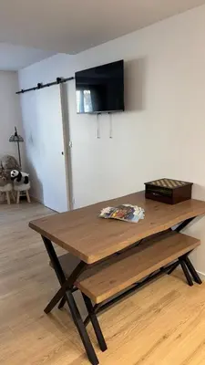 Télévision ou salle de divertissement dans l'établissement Confort au Mont-Dore & Animaux Admis