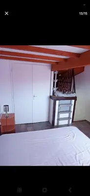 Un ou plusieurs lits dans un hébergement de l'établissement Maison 2-4 personnes, vue sur le Sancy