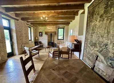 Coin salon dans l'établissement La pommeraie