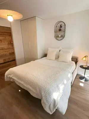 Un ou plusieurs lits dans un hébergement de l'établissement Renovated Studio Near Super-Besse Ski Slopes