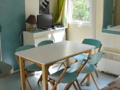 Télévision ou salle de divertissement dans l'établissement Chalet 6 pers avec Terrasse et Barbecue - API-1-52-1243