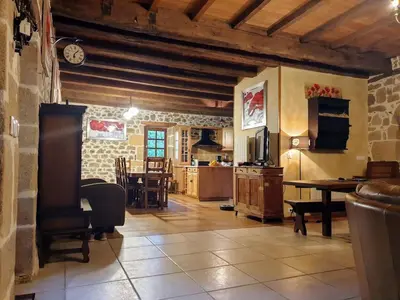 Télévision ou salle de divertissement dans l'établissement Gîte de prestige CHARLU Corrèze