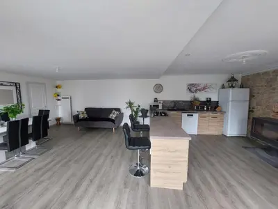 Coin salon dans l'établissement Maison spacieuse
