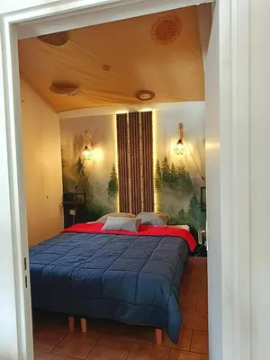 Un ou plusieurs lits dans un hébergement de l'établissement Cottage 4 étoiles nature en Auvergne by Cantal Emotions CH