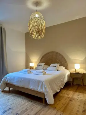 Un ou plusieurs lits dans un hébergement de l'établissement Villa Balzac - Maison en centre-ville - 4 personnes - climatisé