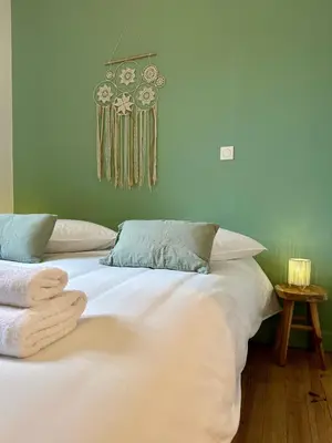 Un ou plusieurs lits dans un hébergement de l'établissement Villa Balzac - Maison en centre-ville - 4 personnes - climatisé