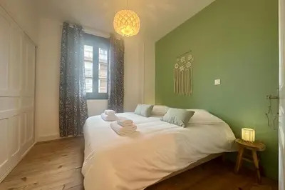Un ou plusieurs lits dans un hébergement de l'établissement Villa Balzac - Maison en centre-ville - 4 personnes - climatisé