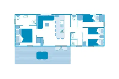 Plan de l'établissement Cottage Périgord 6p 3Bdrms AirConPremium