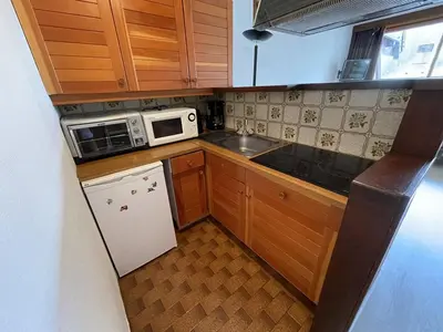 Cuisine ou kitchenette dans l'établissement Studio Cosy avec Balcon au 2e Étage, Le Lioran - FR-1-787-147