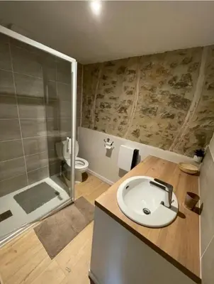 Salle de bains dans l'établissement Apparement centre ville pour 4
