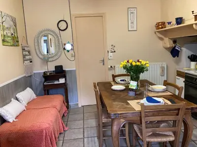 Coin salon dans l'établissement Maison de campagne Chez Tata Yoyo