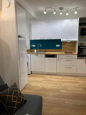 Cuisine ou kitchenette dans l'établissement Appartement Les Amethystes 1