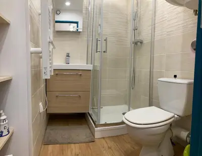 Salle de bains dans l'établissement Appartement Les Amethystes 1