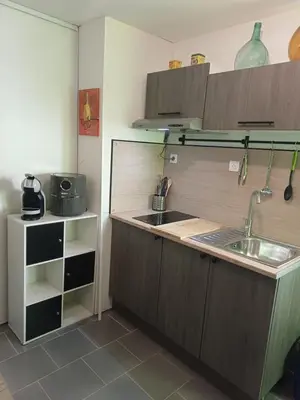 Cuisine ou kitchenette dans l'établissement La Marceline Gîte avec piscine près de Lascaux IV