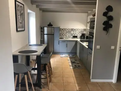 Cuisine ou kitchenette dans l'établissement Les Hirondelles