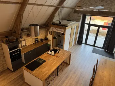 Cuisine ou kitchenette dans l'établissement La grange