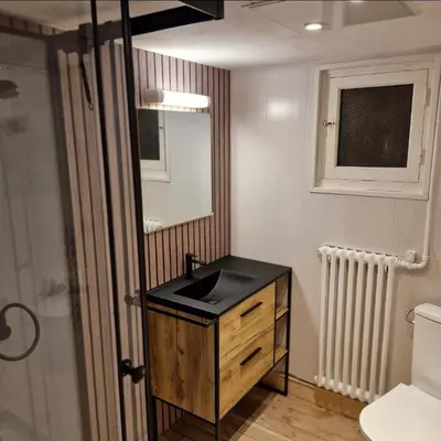 Salle de bains dans l'établissement Cottage, vue montagne, calme