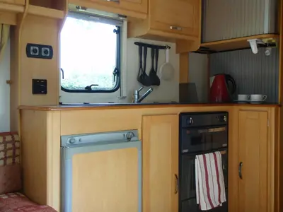 Cuisine ou kitchenette dans l'établissement Camping Belle Vue