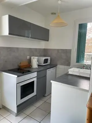 Cuisine ou kitchenette dans l'établissement Les Gîtes du Paradis
