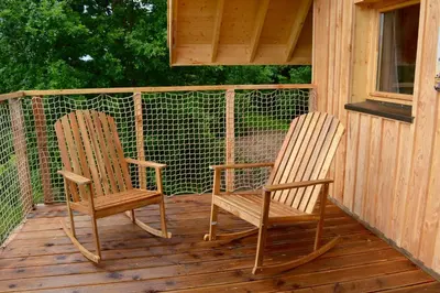 Balcon ou terrasse dans l'établissement Les Lodges Du Reynou