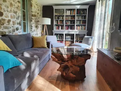 Coin salon dans l'établissement Gite de la Genevrière