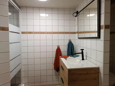 Salle de bains dans l'établissement Le Pigeonnier