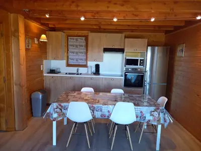 Cuisine ou kitchenette dans l'établissement Chalet Sancy