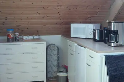 Cuisine ou kitchenette dans l'établissement le Petit Papillon