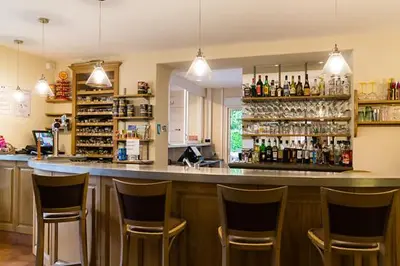 Salon ou bar de l'établissement Logis Hotel Grangier